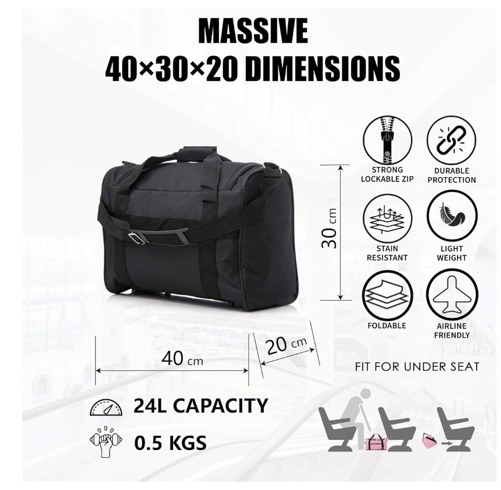 Under Seat Cabin Bag | Lightweight Travel Bag | Multiple Sizes | Flymax