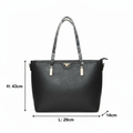 Black Tote Bag with H and L Dimensions