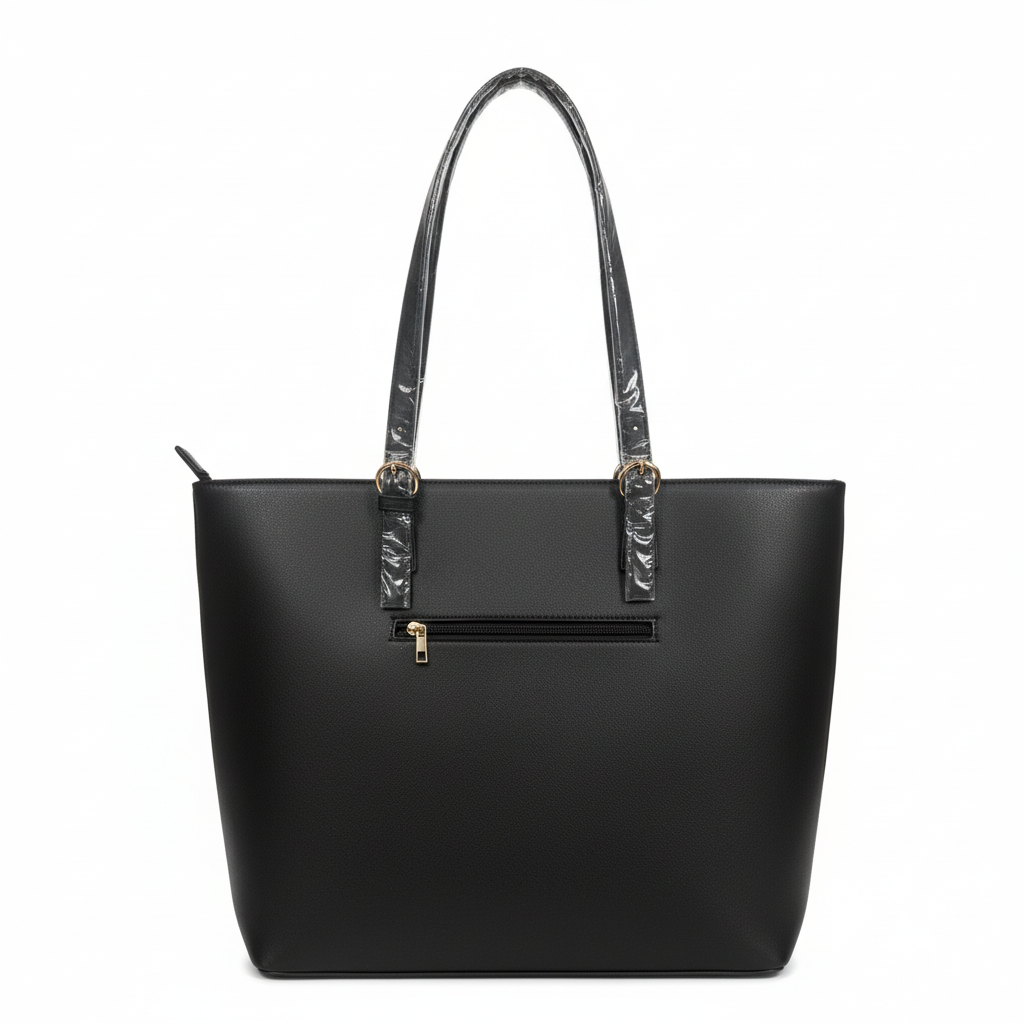 Black Tote shoulder handbag adjustable straps