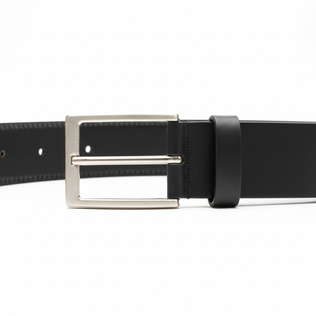 Men's Black Embossed Leather Belt 132cm Medium/large