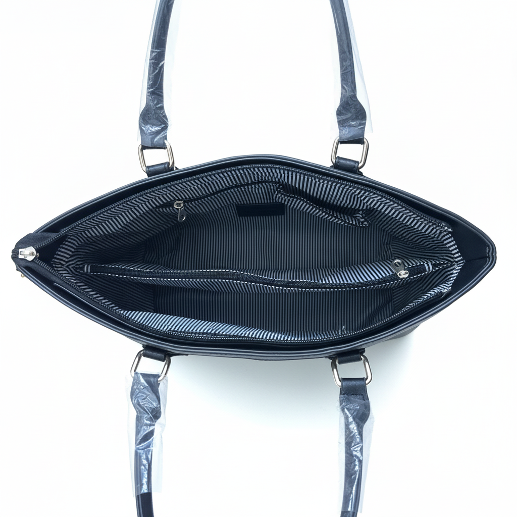 Black Shoulder Handbag with Adjustable Strap