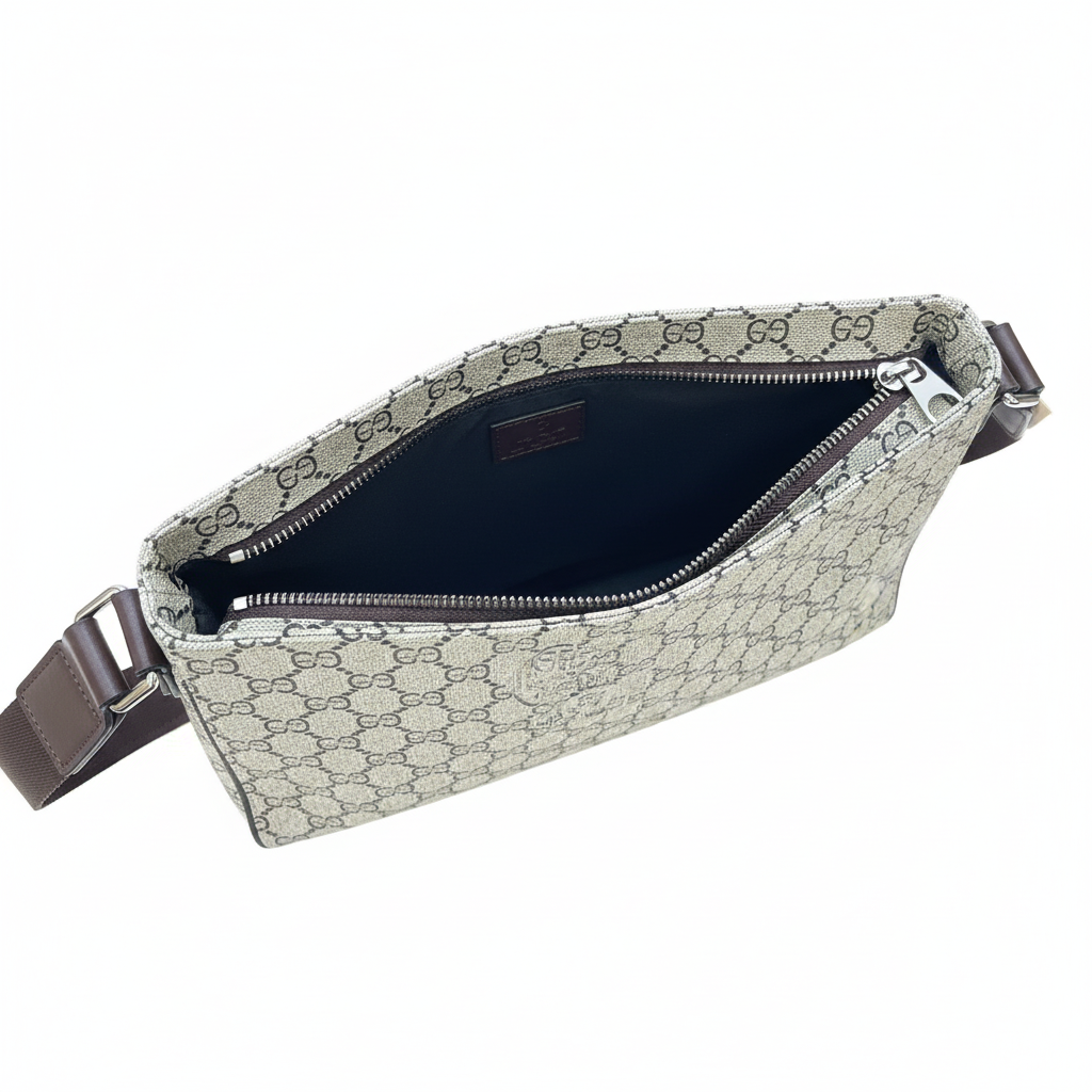 Unisex Monogram Crossbody Messenger Bag