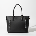 Black Shoulder Tote Handbag with Adjustable Strap